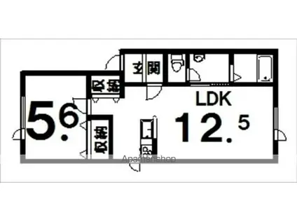京都市烏丸線 今出川駅 徒歩19分 6階建 築46年(2LDK/5階)の間取り写真
