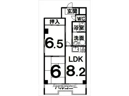 松屋レジデンス修学院(ワンルーム/2階)の間取り写真