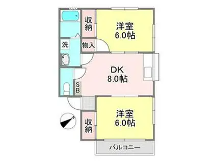 NUテラス京大前(2DK/2階)の間取り写真