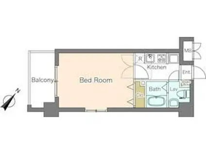 グランドール新貝(1K/2階)の間取り写真