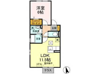 京福北野線 北野白梅町駅 徒歩14分 4階建 築28年(1K/2階)の間取り写真