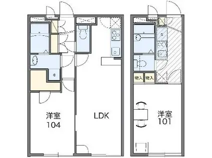 D-ROOM桂(1LDK/2階)の間取り写真