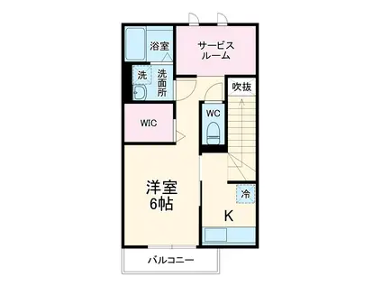 フィオーレ中前田(1K/2階)の間取り写真