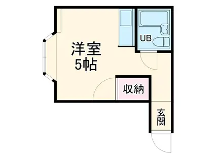 チェリーハイツ(ワンルーム/2階)の間取り写真