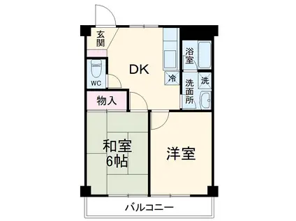 MIREI東福寺(2K/2階)の間取り写真