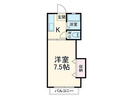 フォレストクリエオーレ枚岡壱番館(1LDK/1階)の間取り写真