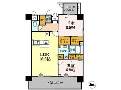 L'ENVOL MEIEKI(2LDK/10階)の間取り写真