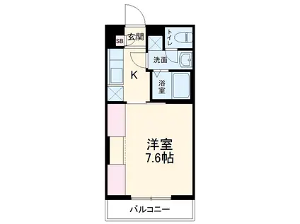 京都市東西線 太秦天神川駅 徒歩10分 4階建 築47年(1K/2階)の間取り写真