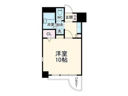 エスペランサ四条堀川(1K/2階)の間取り写真