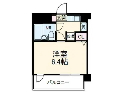 エクセルII(1K/6階)の間取り写真