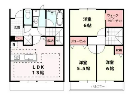 コモレビ大蔵Ｑ棟(3LDK)の間取り写真