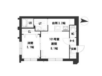 札幌市東豊線 新道東駅 徒歩1分 2階建 築5年(4LDK)の間取り写真