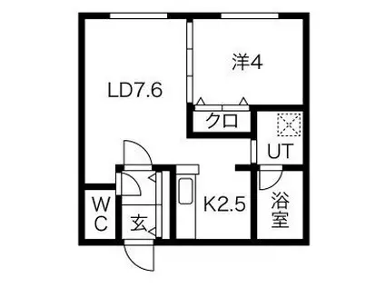 TOYOTOMI八川APARTMENT NO8(2K/1階)の間取り写真