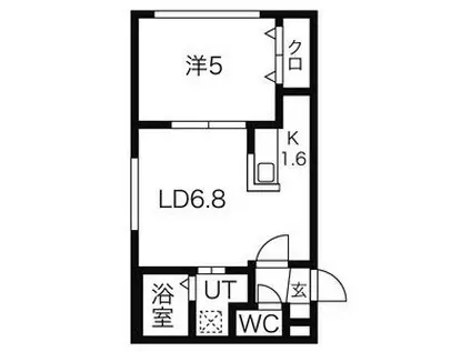 グランコート北浦(1LDK/2階)の間取り写真