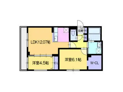 ジーメゾン向島クオリエ(1LDK/3階)の間取り写真