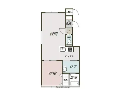 ラウンドシティワン(1LDK/2階)の間取り写真