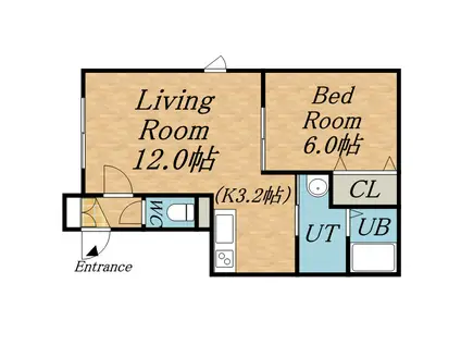 ボヌールＳＫ中の島(1LDK/3階)の間取り写真