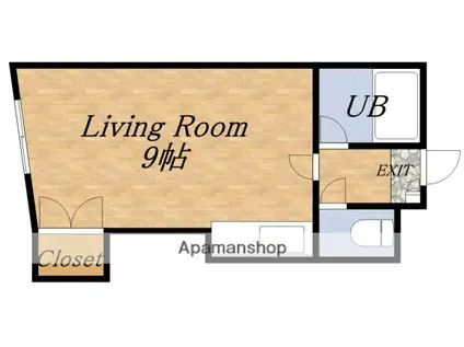 ハイツ・フランセ２２(ワンルーム/3階)の間取り写真