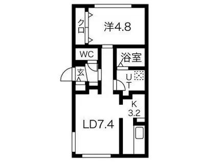 ＡＭＡＤＥＵＳ中島公園(1LDK/3階)の間取り写真