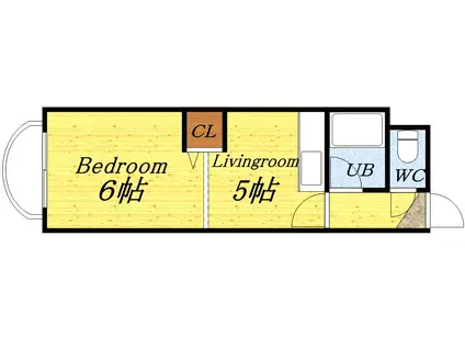 WINGS(1DK/3階)の間取り写真