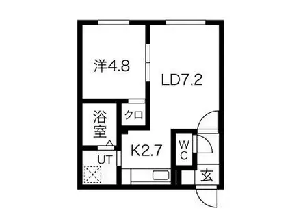 北園マンション(1LDK/2階)の間取り写真
