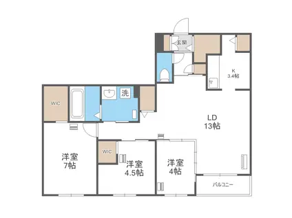 コーポ望月(3LDK/2階)の間取り写真