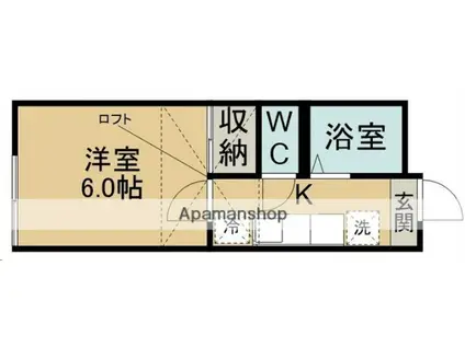 エトワール桜木(1K/1階)の間取り写真