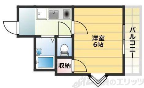シャトレ淡路(1K/4階)の間取り写真