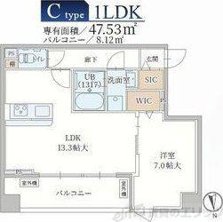 ル・モベイ天神橋(1LDK/3階)の間取り写真