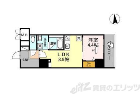 グランセジュール江坂 住居(1LDK/5階)の間取り写真