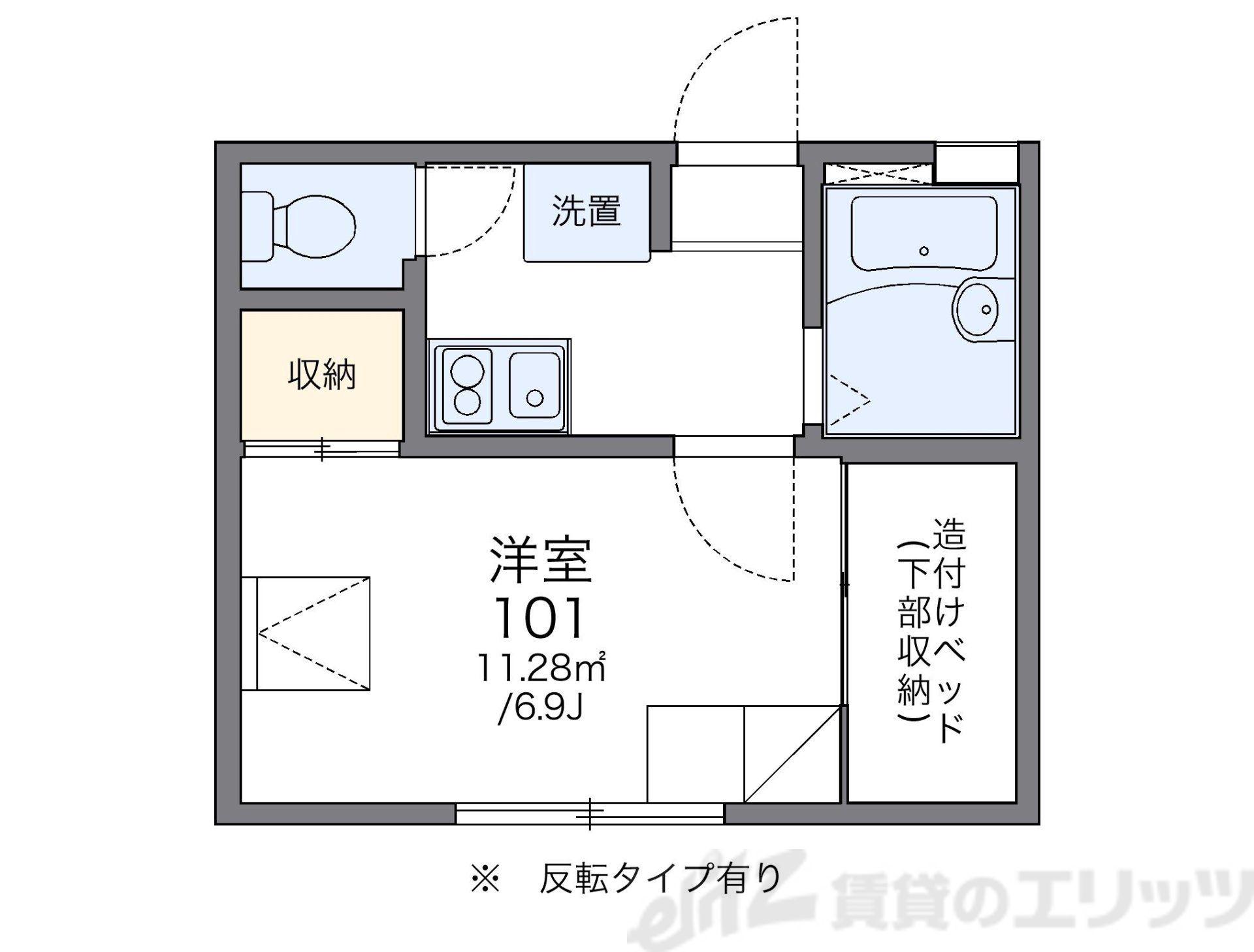 レオパレスアズール新大阪(1K/1階)の間取り写真