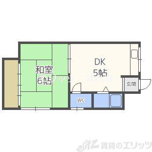 菅原河野ハイツ(1K/2階)の間取り写真