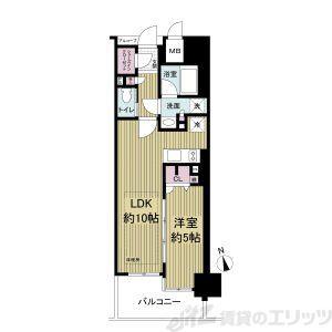 グランアッシュ江坂(1LDK/6階)の間取り写真