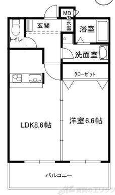 レジデンスKU(1LDK/5階)の間取り写真