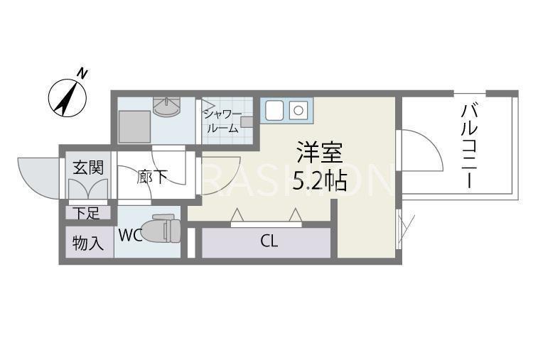 MODERN PALAZZO天神南Ⅱ(ワンルーム/3階)の間取り写真