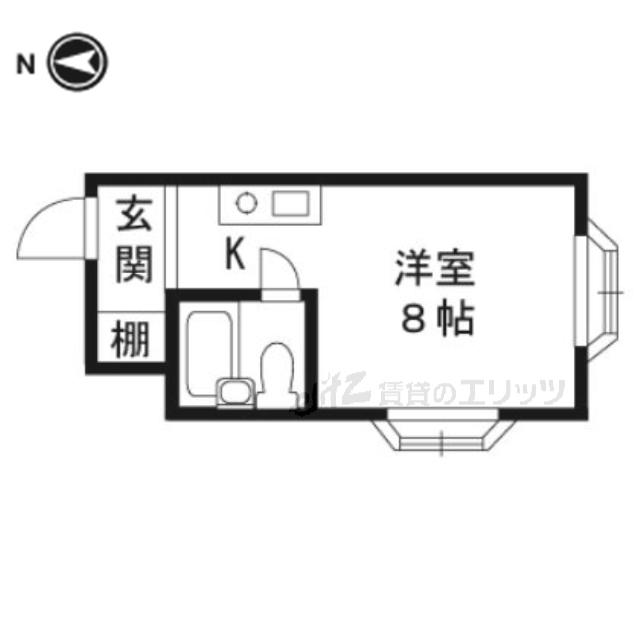 レナジア高槻(ワンルーム/3階)の間取り写真