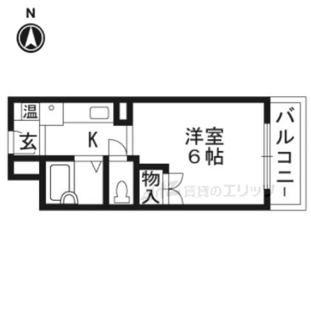 スチューデントパレス茨木(1K/2階)の間取り写真