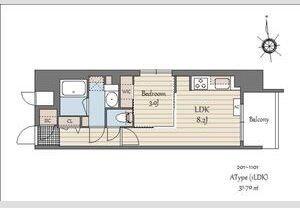 S-RESIDENCE天満橋AR(1LDK/5階)の間取り写真