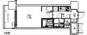 S-RESIDENCE大阪同心(1K/14階)の間取り写真