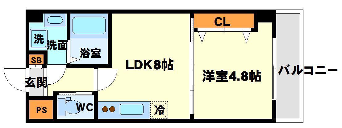 プレジール(1LDK/4階)の間取り写真