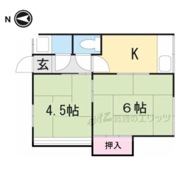 第1寿コーポ(2K/2階)の間取り写真