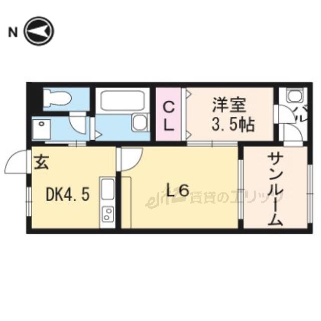 FLORA S.E.12TH(1LDK/4階)の間取り写真