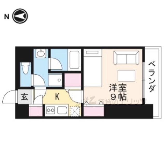 アスール江坂(1K/2階)の間取り写真