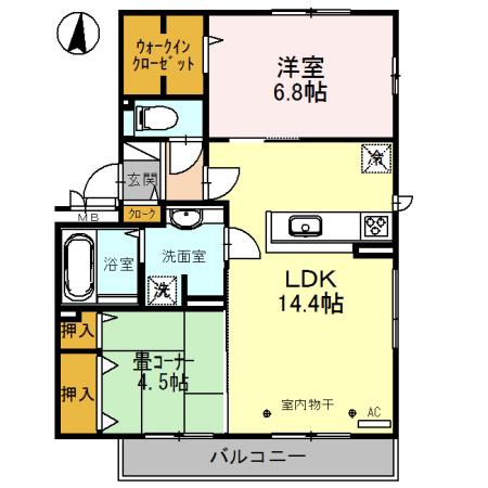 LALUCEYAMATE(2LDK/3階)の間取り写真