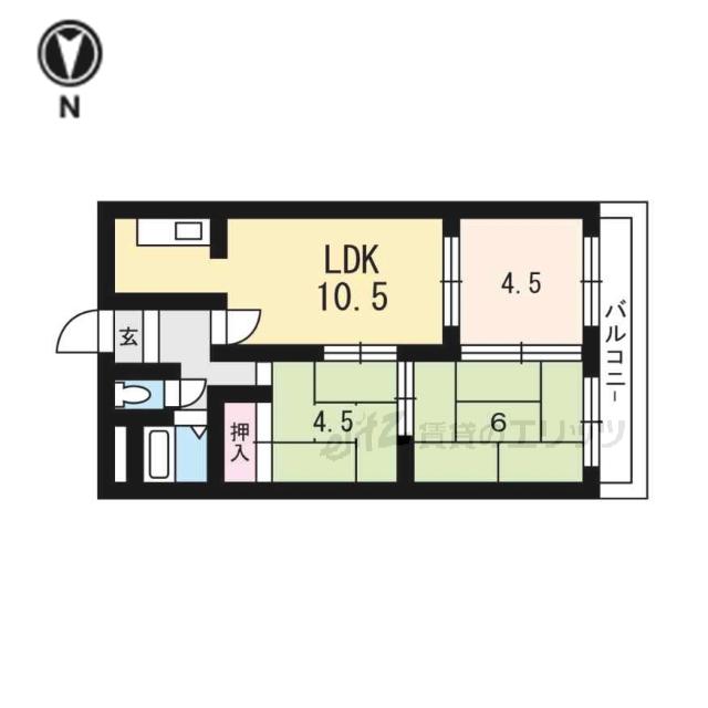 第一藤マンション(3LDK/1階)の間取り写真