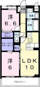 HILL COURT 水無瀬(2LDK/1階)の間取り写真