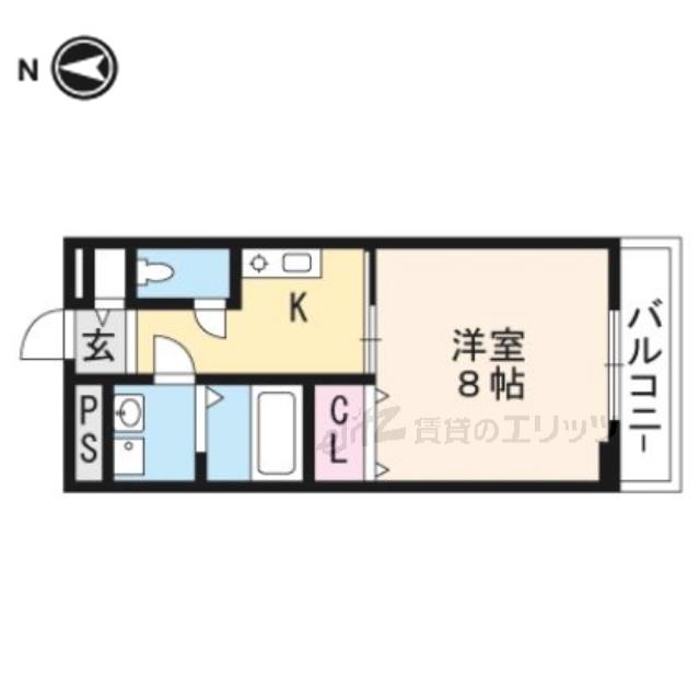 ブロッサム茨木(1K/5階)の間取り写真