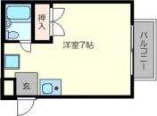 HOUSE1(ワンルーム/1階)の間取り写真
