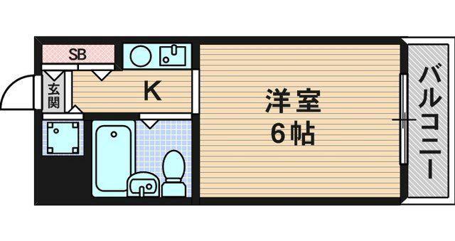 ウエハラハイツ(1K/3階)の間取り写真