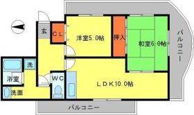 山田マンションビューテラス(2LDK/4階)の間取り写真